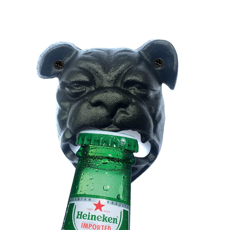 MGTECH Bulldog Bottle Opener Wall Mounted, Rustic Cast Iron Dog Beer Opener - Image 3